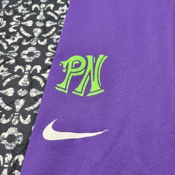 Nike Pro DRI-FIT Women's Medium Purple & Hot Pink Athletic Gym Workout Leggings - Picture 5 of 7